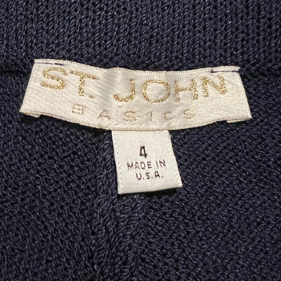 St. John Basic Navy Blue Pull On Pants Size 4 - Picture 4 of 4
